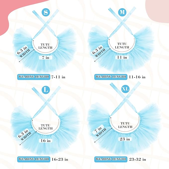 2 Pcs Dog Crown Headband Dog Tutu Dress Set Crystal Rhinestone Tiara Crown Tutu Skirt Pet Dress Costume for Puppy Birthday Party Wedding Photo Prop Costume(Blue,X Large)