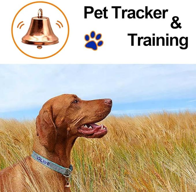 Large Dog Christmas Bells, Collar Loud Bells, Pet Tracker，Pet Loss Prevention, Handmade Metal(Gold)
