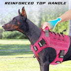 WINGOIN Pink Tactical Dog Harness for Small Dogs, Heavy Duty No Pull Harness with Handle, Adjustable Reflective Military K9 Pet Vest for French Bulldog, Pug, Walking, Training, Hunting (S)