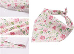 Lionet Paws Spring Dog Bandanas 2 Pack, Pink Washable Triangle Bibs Scarf Kerchief, Adjustable Flower Holiday Scarves for Small Medium Dogs