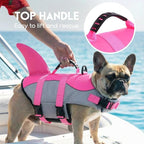 ASENKU Dog Life Jacket - Pet Safety Vest for Swimming & Boating, Shark Life Jacket with Floatation, Dog Lifesavers Swimsuits for Small Medium Large Dogs (Pink, XS)