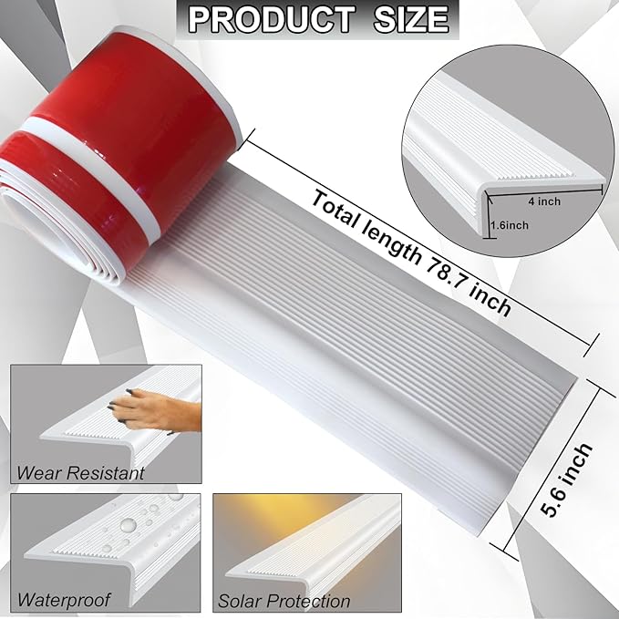 Dog Cat Scratching Windows Sill Protector，Window sill Cover，Rubber Anti Scracting from Dog Cats for Home Furniture Edge Protection Flexible Rubber L-Type 4x1.6inch Non Slip Cuttable(78.7" White)