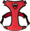 Voyager Dog Harness Dual Leash Attachment No-Pull Control Adjustable Soft but Strong Pet Harness for Medium and Large Dogs with 3M Reflective Technology, Red Lattice Nylon, M (Chest: 20-25")