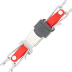 Herm Sprenger Chrome Plated Steel Dog Collar with Quick Release ClicLock Buckle and Biothane Insert Training Collar for Dogs Made in Germany (Cherry Red, 23in x 3.2mm(Neck Size up to19-20in))