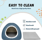 Rabbit Hideout Large Bunny Bed Washable Rabbit House and Hideout Fleece Guinea Pig Hiding Hut for Indoor Bunnies Small Animal Hideaway