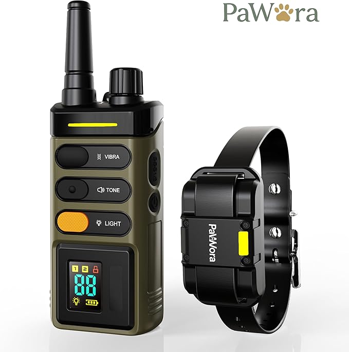 Dog Training Collar with Remote 4 Training Modes Beep, Vibration, Shock, Light 100 Levels, Fast 150ms Response, IPX7 Waterproof Long Range, LED Safety Light, Rechargeable for All Dog Sizes
