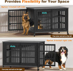 EasyCom 48"/42"/33" Dog Crate Furniture with Name Tag, Heavy Duty Dog Kennel Indoor for Large Dogs, Escape-Proof and Chew-Proof Dog Cage for high Anxiety Dog, Decorate House as TV Stand, End Table