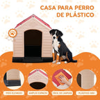 Plastic Dog House - Durable Dog House for Small Medium Large Dogs with Raised Floor and Ventilations, Ventilation, Easy to Clean and Assemble Dog Kennel