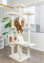 Armarkat Cat Tree Model B7701, Ivory, 36"(L)X31"(W)X77"(H)