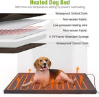 GUTINNEEN Heated Dog House Outdoor Insulated Dog Kennel with Metal Frame, Heated Pad, Insulated Liner, 33" L x 45" D x 32" H