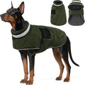 KAMA BRIDAL Dog Winter Coat Warm Padded Puppy Jacket Windproof Water Resistant Clothes for Small Medium Large Pets Christmas Sweater Outfit Vest(Green, 3XL)