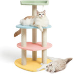 VETRESKA Cat Tree Cat Tower 38.6'' for Indoor Cats with Jute Covered Scratching Posts and Sweetheart Shape Platform, Multi-Level Cat Tower Activity Center Furniture for Kittens Cats and Pets