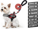 Service Dog Vest Harness and Leash Set, Animire in Training Dog Harness with 10 Dog Patches, Reflective Dog Leash with Soft Padded Handle for Small, Medium, Large, and Extra-Large Dogs