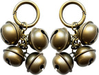 Dog Collar Bell for Pet Tracking 2 Strings in 8 Pieces Pet Bells for Collar Loud Brass Cat Bells for Collar with Key Rings Vintage Bronze Jingle Bells for Doorbell Potty Training