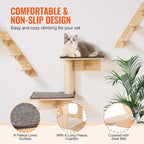 VEVOR Wall Mounted Cat Shelves and Perches with Jumping Boards, Cat Beds, Hammocks & Tree, Up to 40 lbs for Sleeping, Playing, Climbing - Set of 7