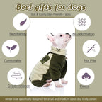 DENTRUN Dog Winter Coat, Fleece Jacket, Pajamas Turtleneck Sweater, Puppy Cold Weather Outfit, Thermal Bodysuit, Sweatshirts, Snowsuit, Soft Jumpsuit