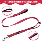 Annchwool No Pull Dog Harness with Front Clip and Easy Control Handle-Belly & Chest Adjustable Dog Harness and Leash Set for Medium Large Dogs-Heavy Duty Vest Harnesses Easy for Walking(Red,M)