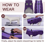 Dog Coat Winter Warm Dog Jackets for Large Dogs Reflective Snowsuit with Harness Fleece Dogs Snow Jacket Waterproof Pet Clothes for Cold Weather