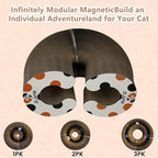 Magnetic Magic Organ Cat Scratcher Toy, Extra-Thick & Large Connectable Cardboard Scratching Board with Bell Ball, Interactive Enrichment Toy for Indoor Cats & Kittens (2 Pack)