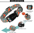 ARING PET Fall Dog Collars, Cute Autumn Pumpkin Maple Leaves Pet Collar with Quick Release Buckle for Small Medium Large Girl Boy Dogs-S Deep Color