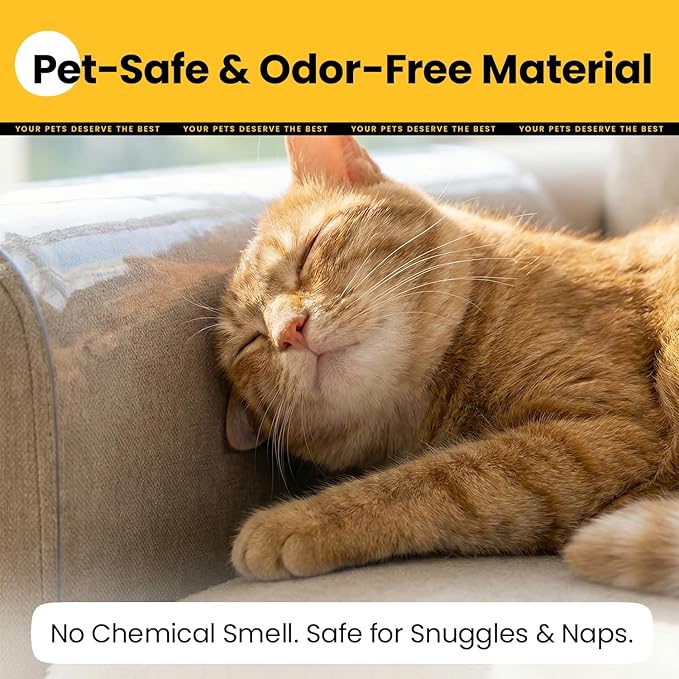 Cat Scratch Furniture Protector-16 Pack Single Side Couch Protector, Clear Anti Cat Furniture Protector, Scratch Deterrent, 16 Pack+ 68 Pins