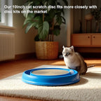 10 Inch Round Cat Scratcher Pad - 3/5 Inch Thick Compressed Cardboard Refill for Indoor Cats, Standalone Scratching Board to Protect Home Furniture & Satisfy Feline Scratching Instinct (1 PCS)