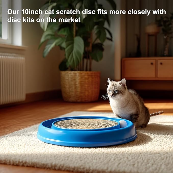 Round Cat Scratcher Pad 10 Inch Diameter - 3/5 Inch Thick Cardboard Refill, Universal for Round Scratching Posts, Standalone for Indoor Cats (1 PCS)