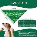 St. Patrick’s Day Dog Bandana for Medium Large Dogs - Reversible Lucky Green Shamrock Clover & Stripes Scarf, Cute Pet Accessory for Irish Gift