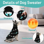 Dog Sweaters Dog Pullover Sweater Cold Weather Cable Knitwear Thick Warm Outfits for Medium Dogs Large Dogs (Black-XL)