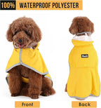 SlowTon Dog Raincoat, Adjustable Dog Rain Jacket Clear Hooded Double Layer, Waterproof Poncho with Reflective Strip Straps and Storage Pocket for Small Medium Large Dog (XXXL)