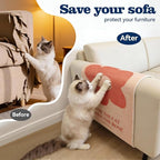 Wall Cat Scratcher for Indoor Cats - Reusable & Damage-Free Wall-Mounted Fabric Scratching, DIY for Furniture and Wall Protection (15.75''x23.62'', Yellow English Subtitles)
