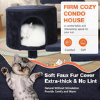 ‌Dopinmin 36" Winter Cat Tree - Plush Multi-Level Indoor Cat Tower with Sisal Scratching Posts & Ramp Plush Condo for Kittens,Dark Gray