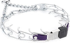 Herm Sprenger Chrome Plated Steel Dog Collar with Quick Release ClicLock Buckle and Biothane Insert Training Collar for Dogs Made in Germany (Violet Purple, 22in x 3.0mm(Neck Size up to 18-19in))