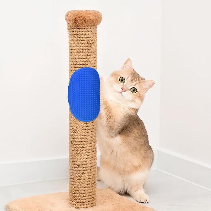 8 Pcs Silicone Grooming Strap Pad for Cats, Adjustable Rubber Cat Self Groomer Corner Scratcher, Cat Face Scratchers Massager for Long Short Hair, Self Grooming Cats Brush Rubbing Post Accessories