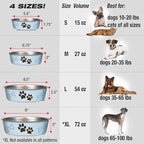 Loving Pets Bella Dog Bowls- Stainless Steel Dog & Cat Bowls - Spill Proof Dog Food Bowl, Cat Bowl, Puppy Essentials & Pet Supplies Great for Home & Travel (Large 35-65 lbs, Murano Blue)