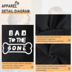 Discover Cozy Cotton Canine Wear: Soft, Lightweight, and Breathable Dog Shirt Vest with Eye-Catching Graphics(Bad to The Bone), Keeping Your Furry Friend Warm and Comfy! Grey XS