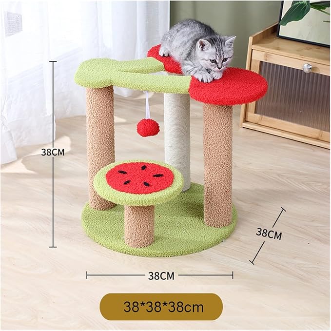 SUNESA Cat Tree Cat Tower Cherry Cat Climbing Frame Three-Tier Cat Litter One Cat Frame Cat Toy Cat Scratching Post Pet Supplies Cat Tree Condo Cat Tree Indoor Climbing