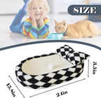 Cat Scratcher Bed 3 in 1 Sisal Cat Scratching Board for Indoor Oval Cat Scratch Pad Durable Scratching Lounge Bed Round Bowl with Toy Balls for Cats Kitten Puppy (24"x15.7"x3.5")