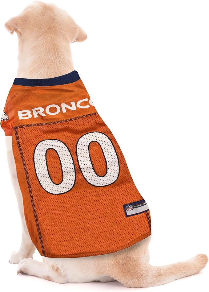 Pets First NFL Denver Broncos Dog Jersey, Size X-Large, Football Shirt Costume for Pet, Dog Sports T-Shirt, NFL Team Clothing for Cats, Licensed Pet Apparel Available in 7 Sizes and 32 Teams