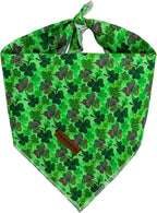 Elegant little tail St Patrick's Dog Bandana, Lucky Clover 1PC Washable Pet Scarf Female or Male Square Dog Bib Kerchief Scarf Adjustable Pet Bandanas for Medium Large Dogs