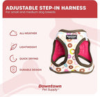 Downtown Pet Supply Step-in Dog Harness – No Pull, Adjustable Padded Mesh with Reflective Trim, Secure Buckle Strap – Comfortable & Breathable Small Dog Harness, Large, Donut