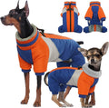 Kuoser Fullbody Dog Jacket, Large Dog Winter Coat with Built-in Harness, Reflective, Suitable for Begle, Corgi, Labrador (Blue XXL)