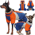 Kuoser Fullbody Dog Jacket, Large Dog Winter Coat with Built-in Harness, Reflective, Suitable for Begle, Corgi, Labrador (Blue XXL)
