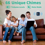 Wireless Doorbell Kits with 2 Receivers IP66 Waterproof 1000ft Range Door Bell for Classroom Teachers with 66 Ringtones 7 Levels Volume 115dB and LED Flash Memory Function Doorbell Chime for Home
