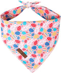 Lionet Paws Easter Dog Bandana for Small Medium Dogs,Colorful Egg Kerchief Washable Dog Triangle Bibs Rabbit Pink Scarf for Girl or Boy Gift