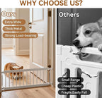 Short Dog Gate,18"-45" Adjustable Extra Wide Metal Short Dog Gate to Step Over, 13" Tall Small Pet Gate with 3 Extension Kits