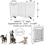 Dog Fence Indoor,Dog Gate Indoor for Doorway pet gate -3-Panel Freestanding, Hallways, House or Stairs -60x32-Inch Retractable Foldable Expandable Wood Pet by SFJC (White) ﻿