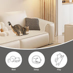 FHTONGE 71x15.8 Thickened Cat Wall Climbing Carpet with 16 Fixed Nails, Extra Large Tall Cat Scratch Pad for Wall, Wall Mounted Climbing Cat Scratcher for Furniture Couch Sofa Protector(MilkyWhite)