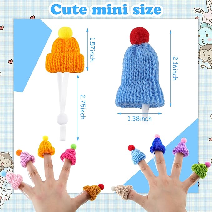 20 Pcs Mini Pet Snake Hat with Adjustable Elastic Chin Strap, Small Reptile Animal Hamster Knitted Hat for Pets Snake Ball Python Lizard Guinea Pig Chameleon Iguanas Accessories Decoration