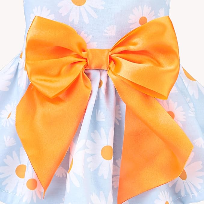 PUPTECK Floral Dog Dress for Spring Outfit Puppy Cute Small Dogs Clothes,Daisy,S